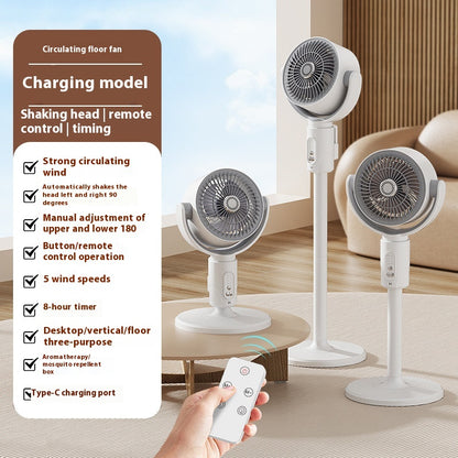 Ventilador Circulador de Aire Oscilante 3D con Control Remoto