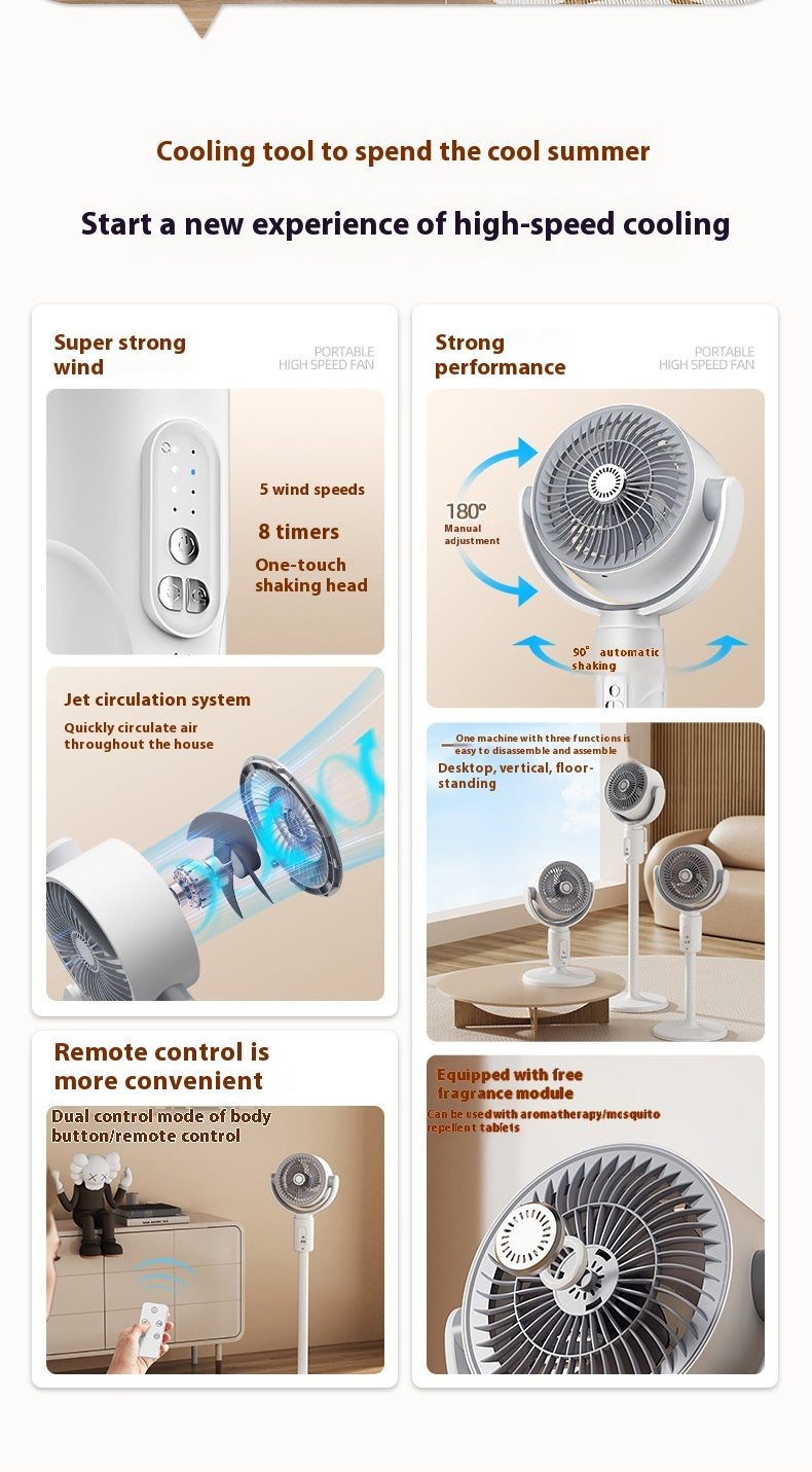 Ventilador Circulador de Aire Oscilante 3D con Control Remoto