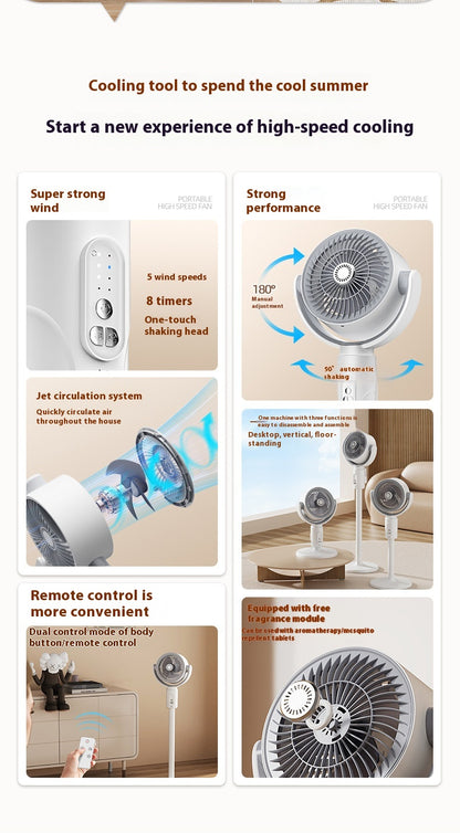 Ventilador Circulador de Aire Oscilante 3D con Control Remoto