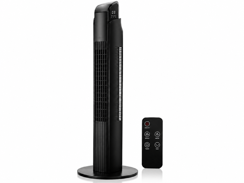 AIRVEK 42” Oscillating Tower Fan 3 Speed Portable Fan Tower With Remote Control Quiet Operating Floor Fan for Bedroom with 7.5 Hr Auto Off Timer Modern Design Room Cooling Fan For Home & Office