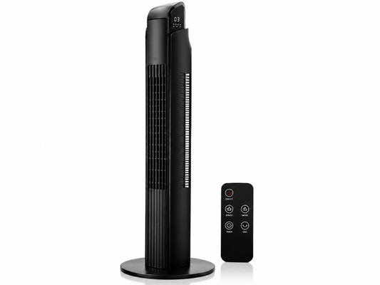 AIRVEK 42” Oscillating Tower Fan 3 Speed Portable Fan Tower With Remote Control Quiet Operating Floor Fan for Bedroom with 7.5 Hr Auto Off Timer Modern Design Room Cooling Fan For Home & Office